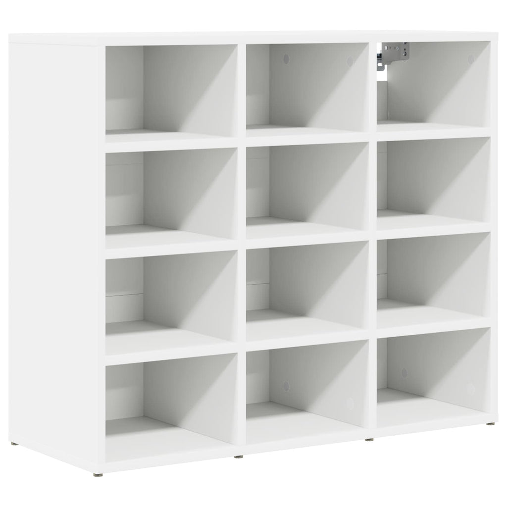 Schuhschrank mit Regal Weiß 77,5 x 30 x 67 cm Holzwerkstoff
