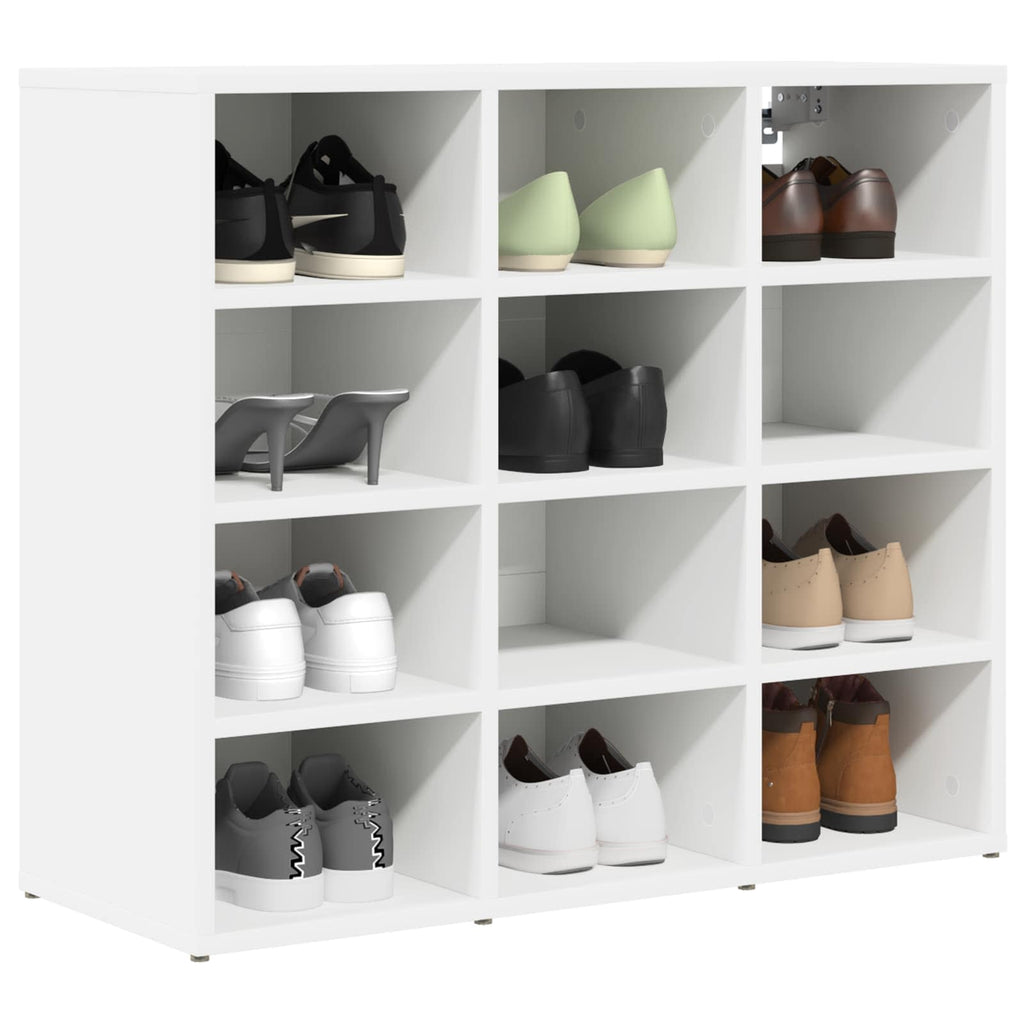Schuhschrank mit Regal Weiß 77,5 x 30 x 67 cm Holzwerkstoff