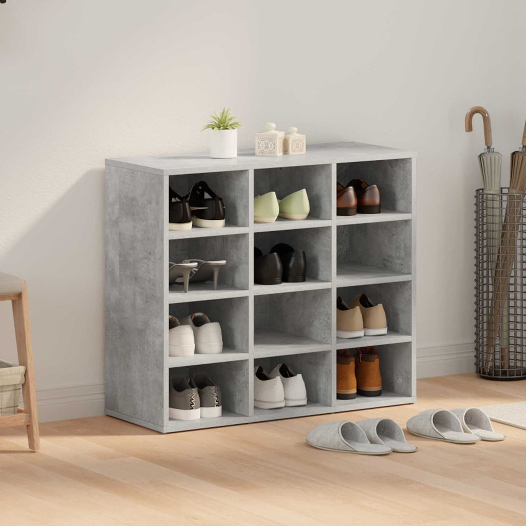 Schuhschrank Betongrau 77,5 x 30 x 67 cm Holzwerkstoff