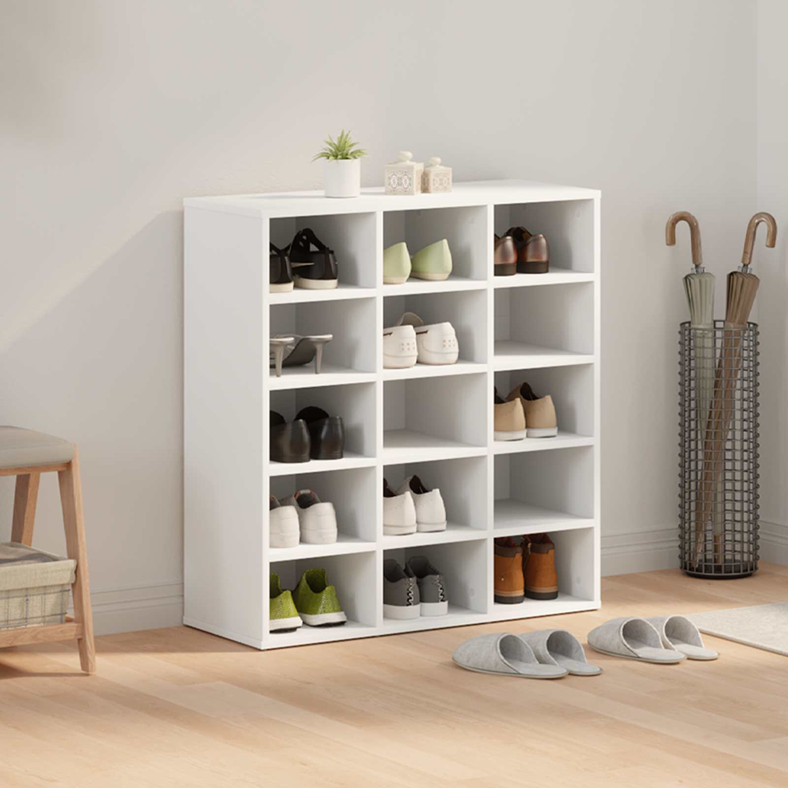 Schuhschrank mit Regal Weiß 77,5 x 30 x 83,5 cm Holzwerkstoff