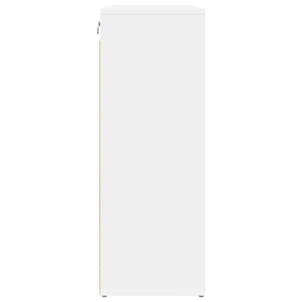 Schuhschrank mit Regal Weiß 77,5 x 30 x 83,5 cm Holzwerkstoff