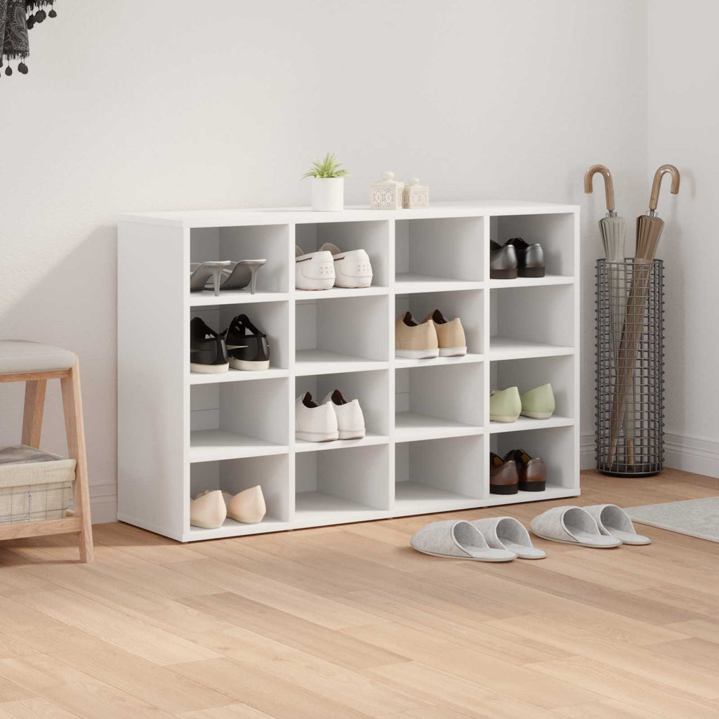 Schuhschrank mit Regal Weiß 103 x 30 x 67 cm Holzwerkstoff