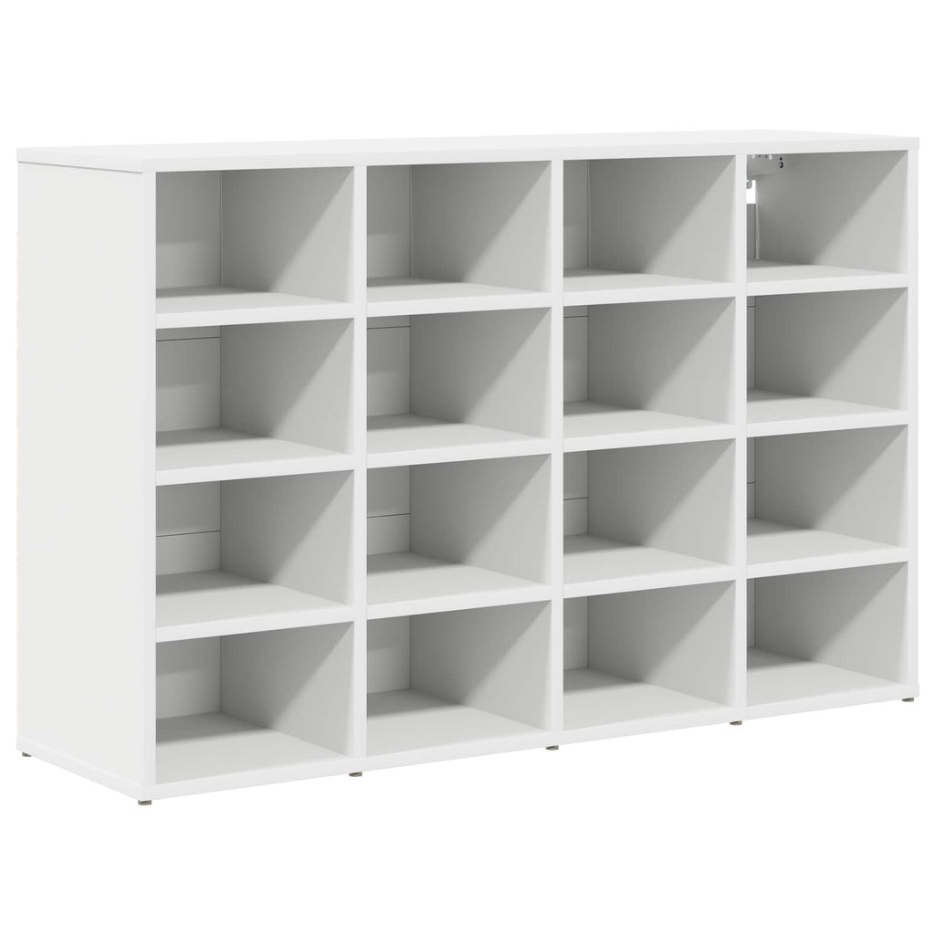 Schuhschrank mit Regal Weiß 103 x 30 x 67 cm Holzwerkstoff