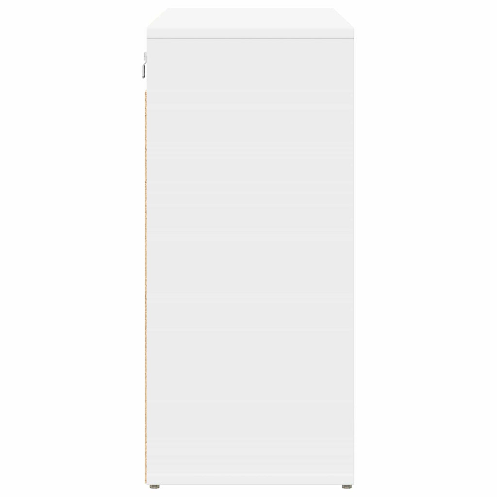 Schuhschrank mit Regal Weiß 103 x 30 x 67 cm Holzwerkstoff