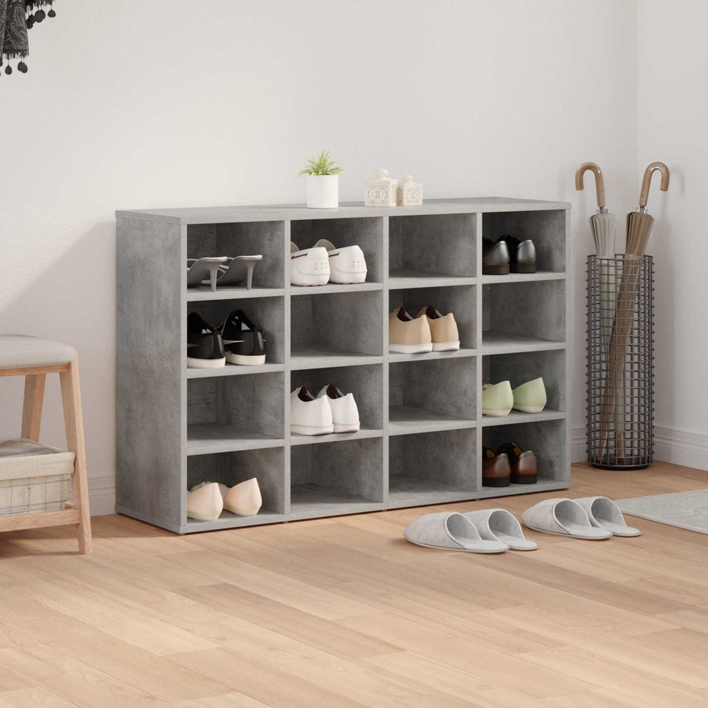 Schuhschrank mit Regal Betongrau 103 x 30 x 67 cm Holzwerkstoff