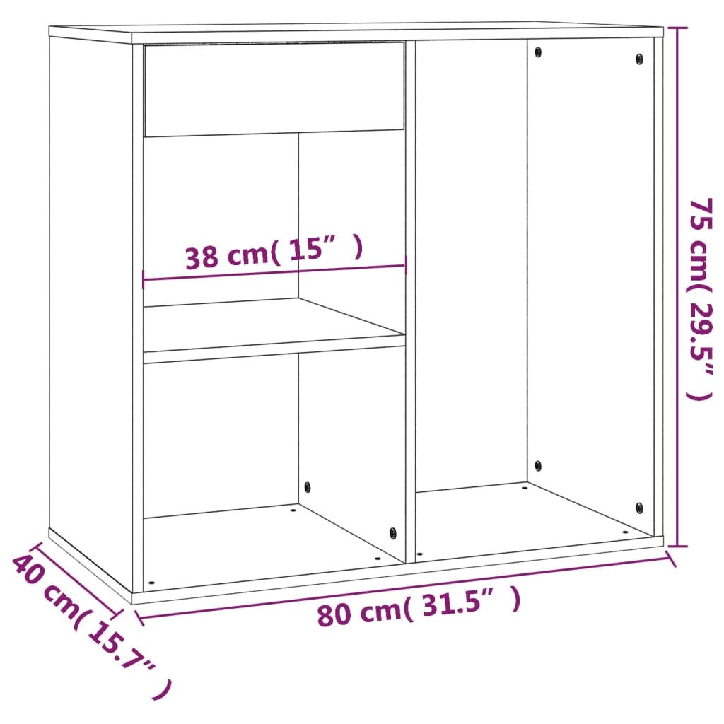 Kosmetikschrank Weiß 80x40x75 cm Holzwerkstoff