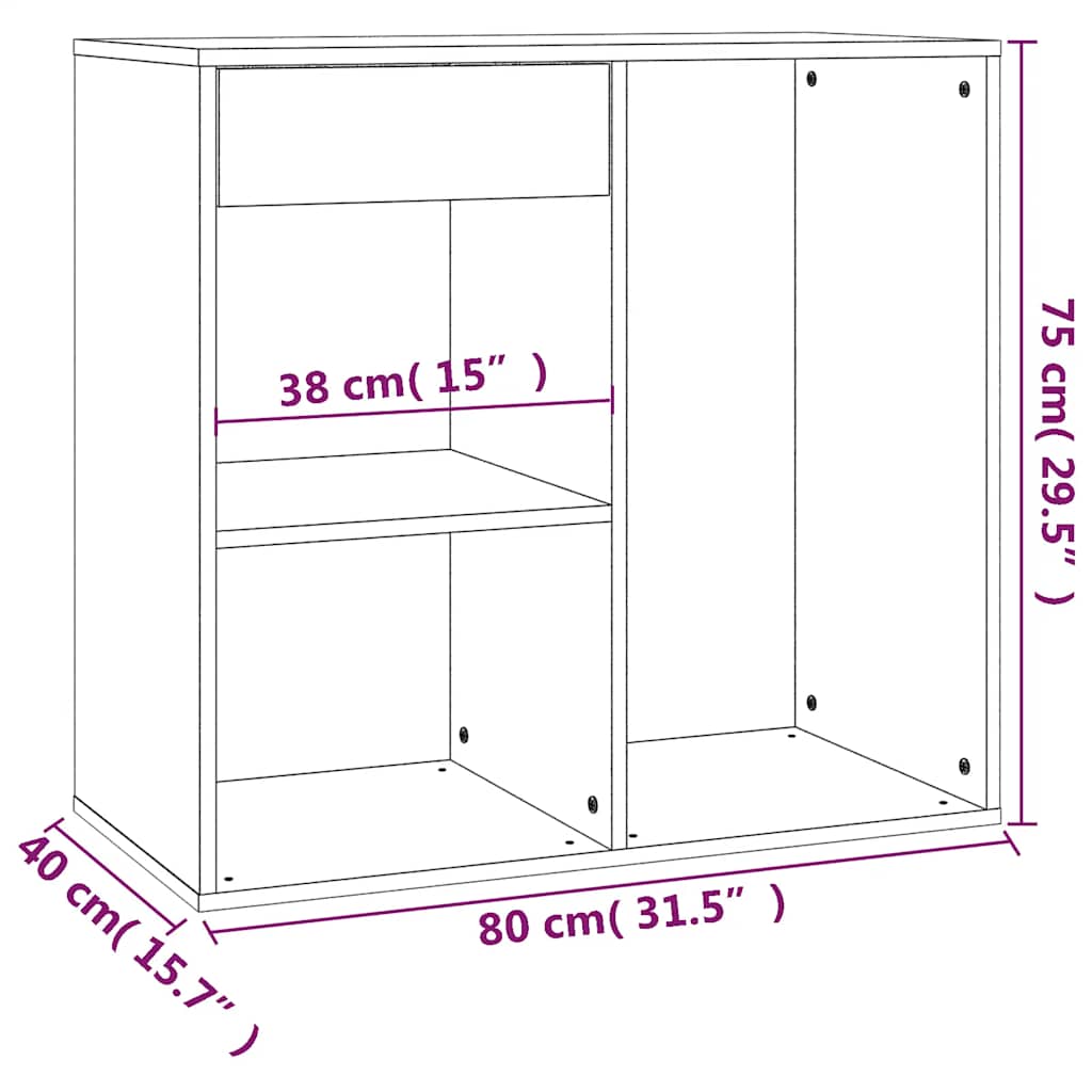 Kosmetikschrank Schwarz 80x40x75 cm Holzwerkstoff