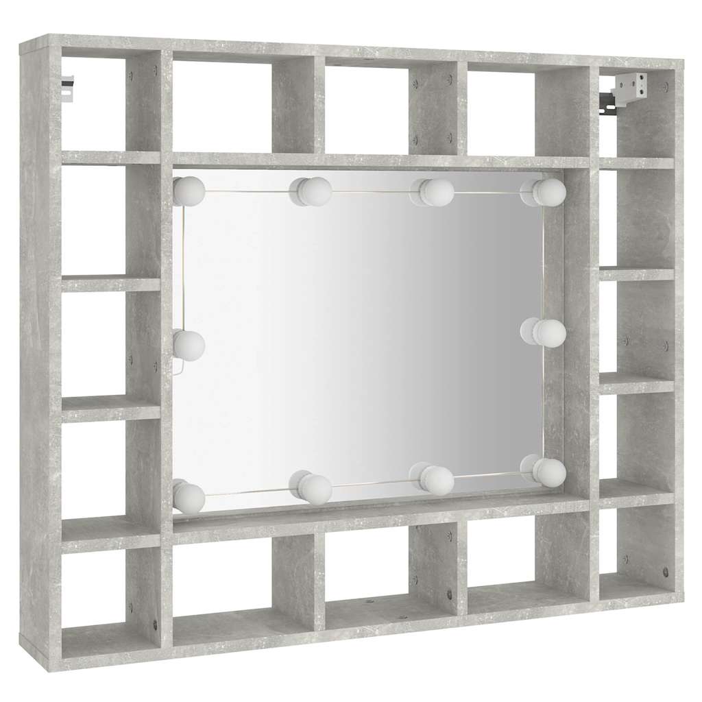 Spiegelschrank mit LED Betongrau 91x15x76,5 cm