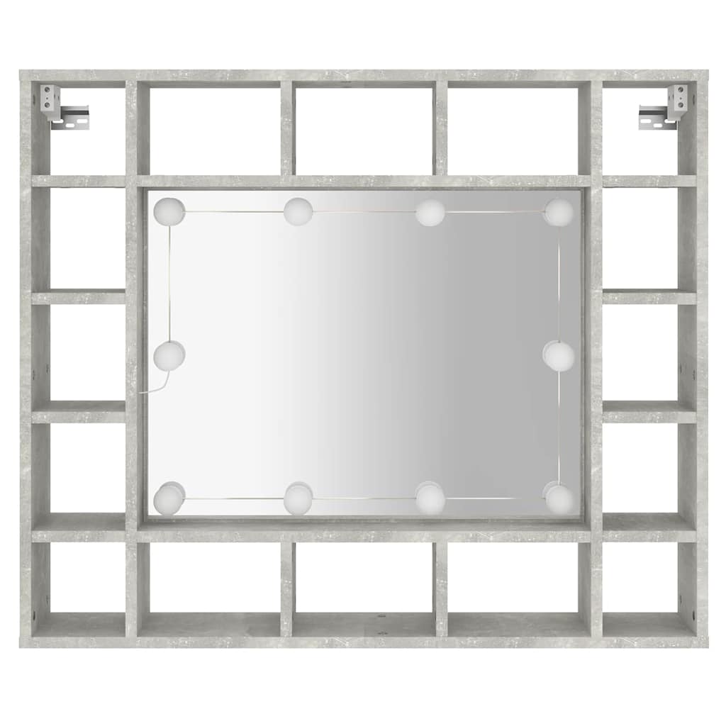 Spiegelschrank mit LED Betongrau 91x15x76,5 cm