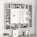 Spiegelschrank mit LED Betongrau 91x15x76,5 cm