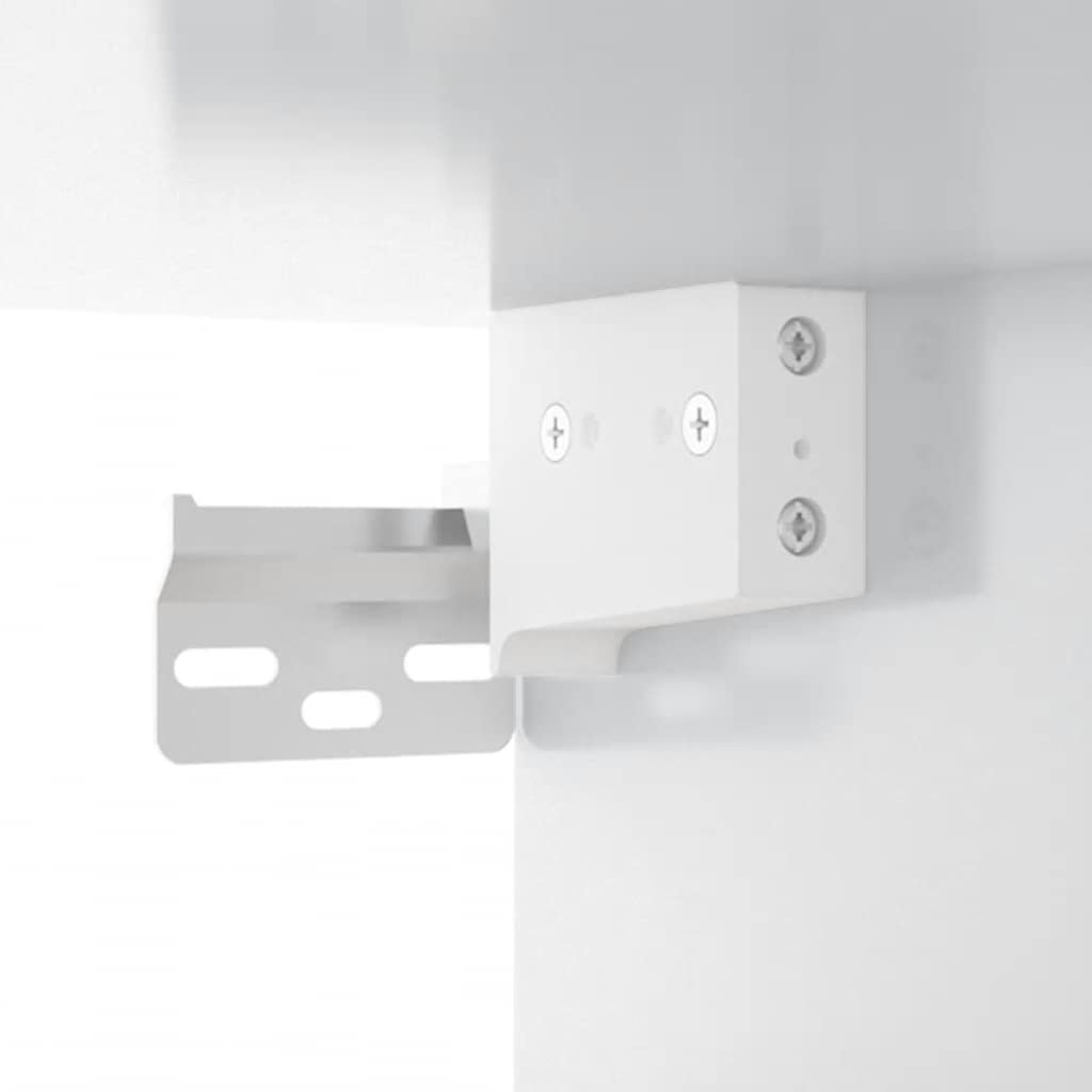 Spiegelschrank mit LED Hochglanz-Weiß 91x15x76,5 cm