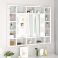 Spiegelschrank mit LED Hochglanz-Weiß 91x15x76,5 cm