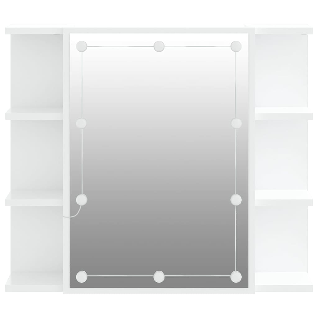 Spiegelschrank mit LED Weiß 70x16,5x60 cm