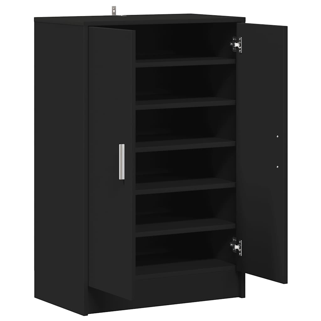 Schuhschrank Schwarz 60x35x92 cm Holzwerkstoff