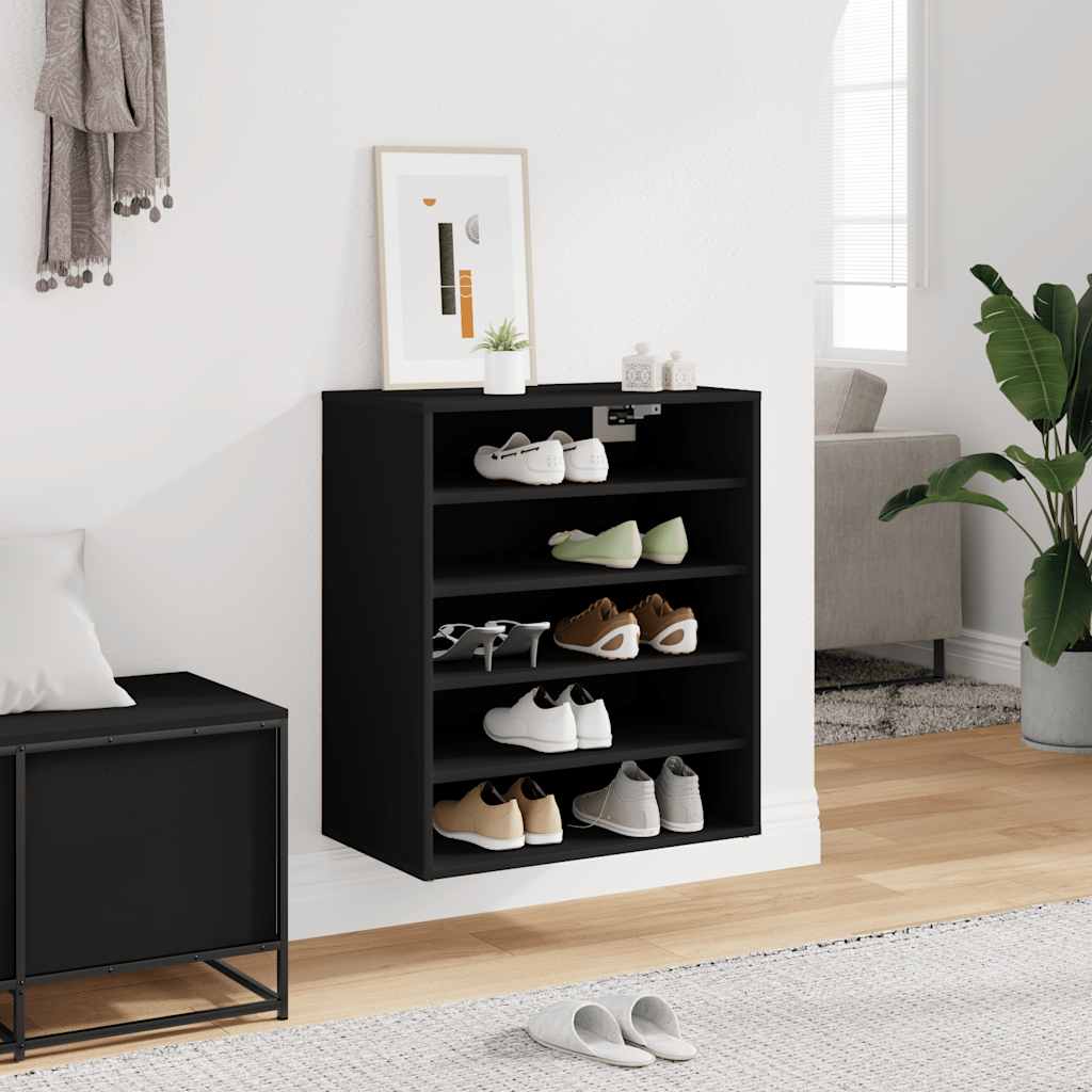 Schuhschrank Schwarz 60x35x70 cm Holzwerkstoff