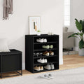 Schuhschrank Schwarz 60x35x70 cm Holzwerkstoff