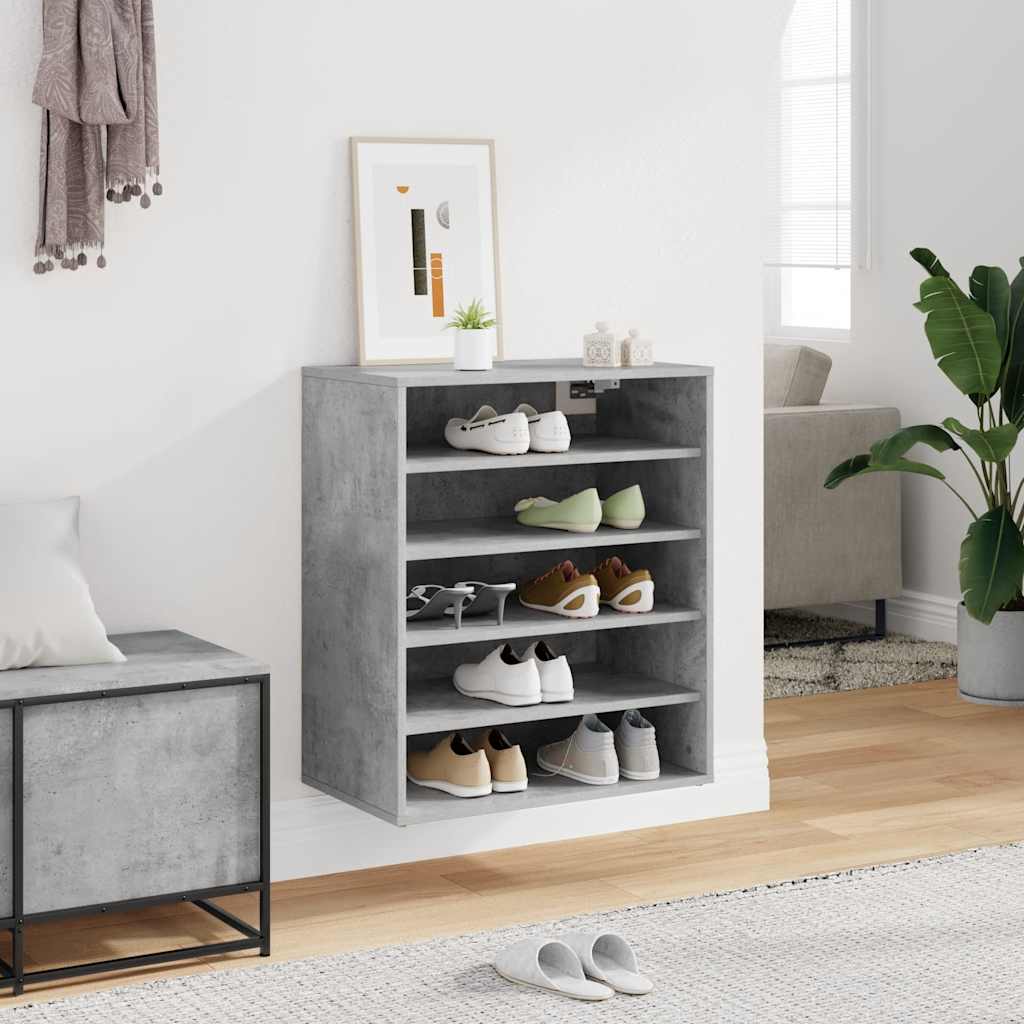 Schuhschrank Betongrau 60x35x70 cm Holzwerkstoff