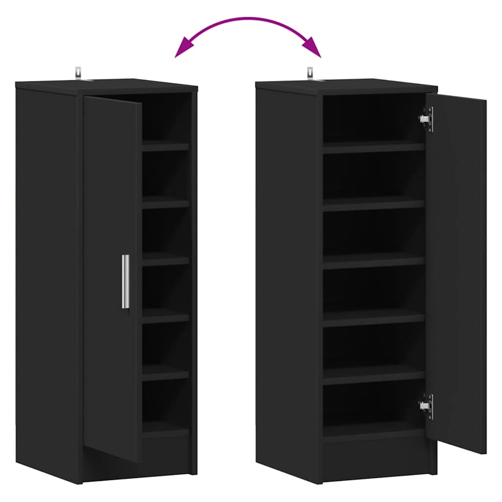 Schuhschrank Schwarz 32x35x92 cm Holzwerkstoff