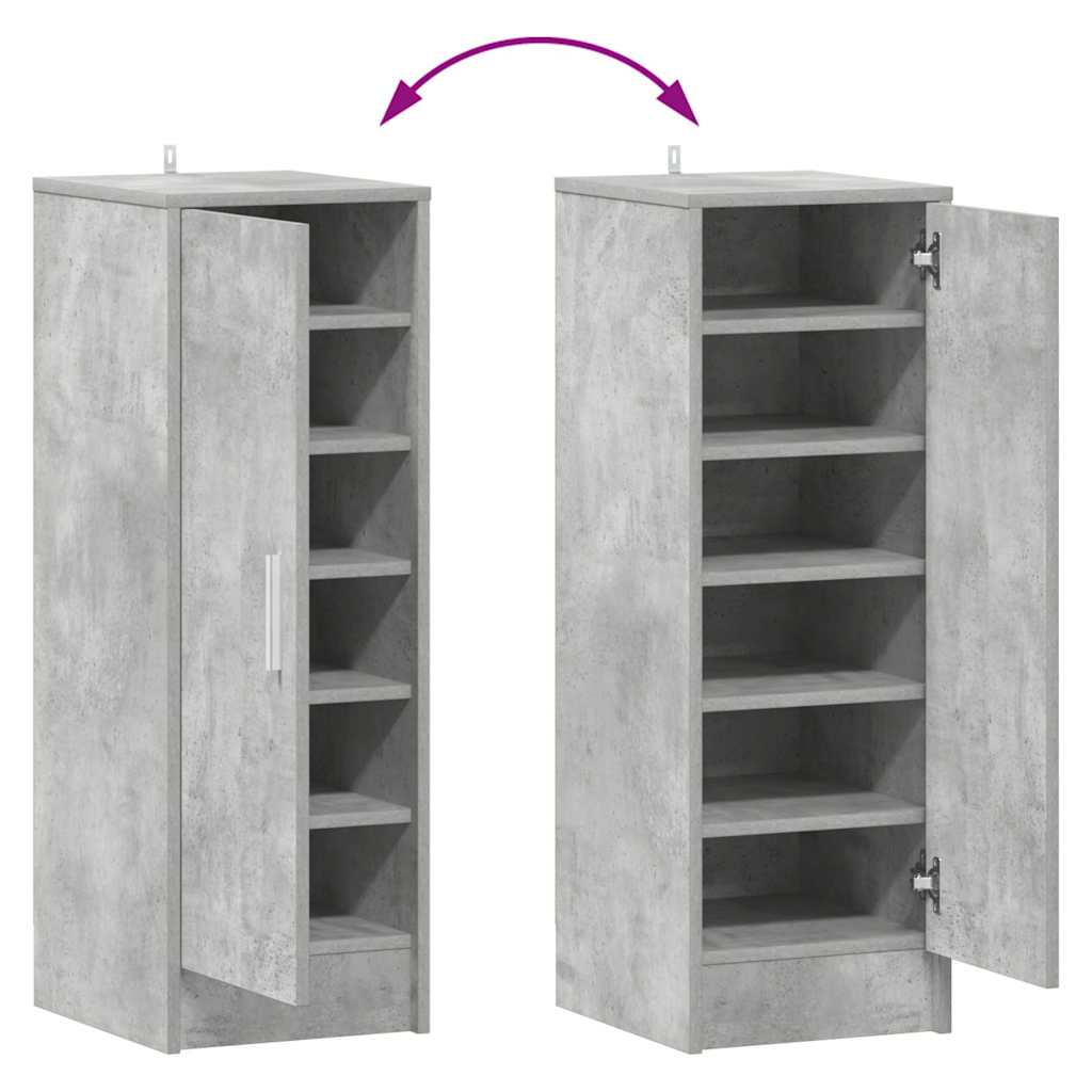 Schuhschrank Betongrau 32x35x92 cm Holzwerkstoff