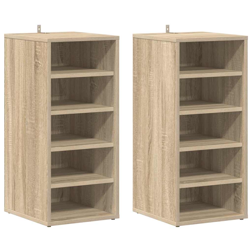 Schuhschränke 2 Stk. Sonoma-Eiche 31,5x35x70 cm Holzwerkstoff