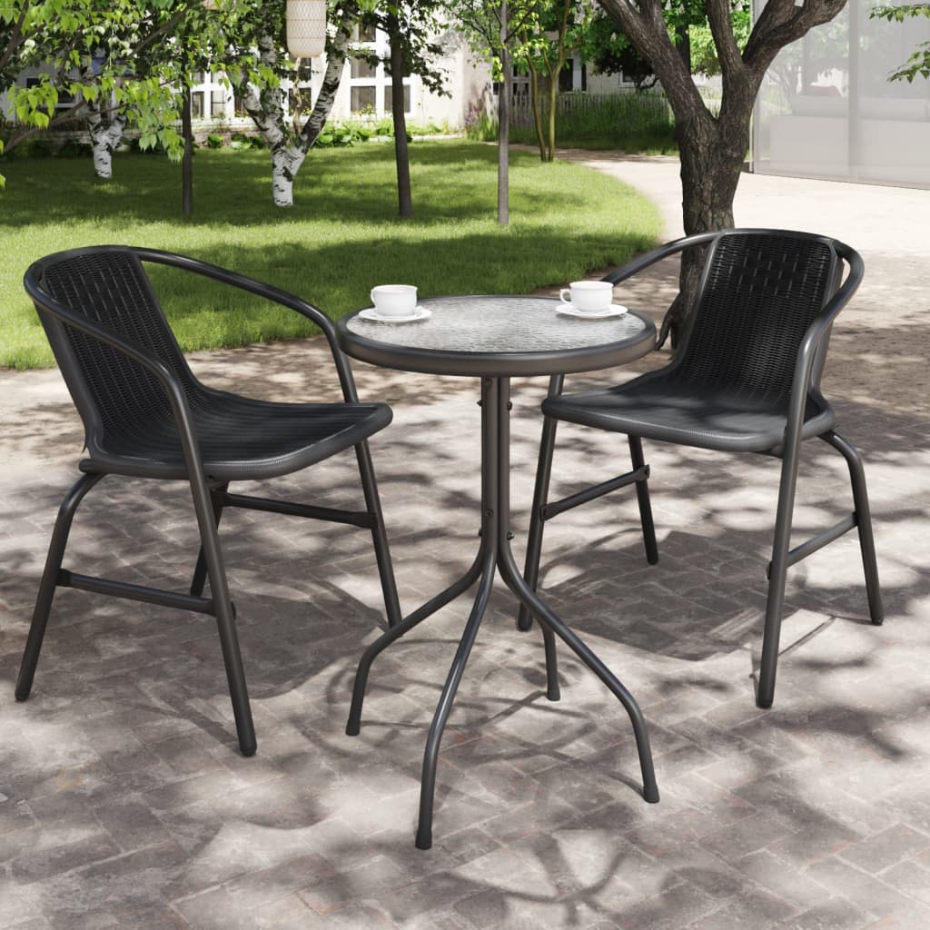 Gartentisch Ø50x71 cm Stahl Anthrazit