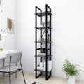 Bücherregal 5 Fächer Grau 40x30x175 cm Holzwerkstoff
