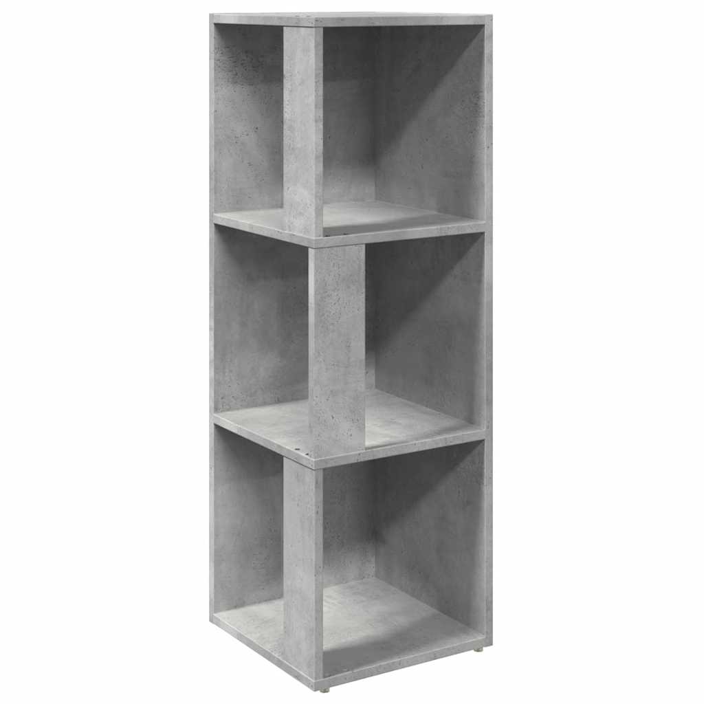 Eckregal Betongrau 33x33x100 cm Holzwerkstoff