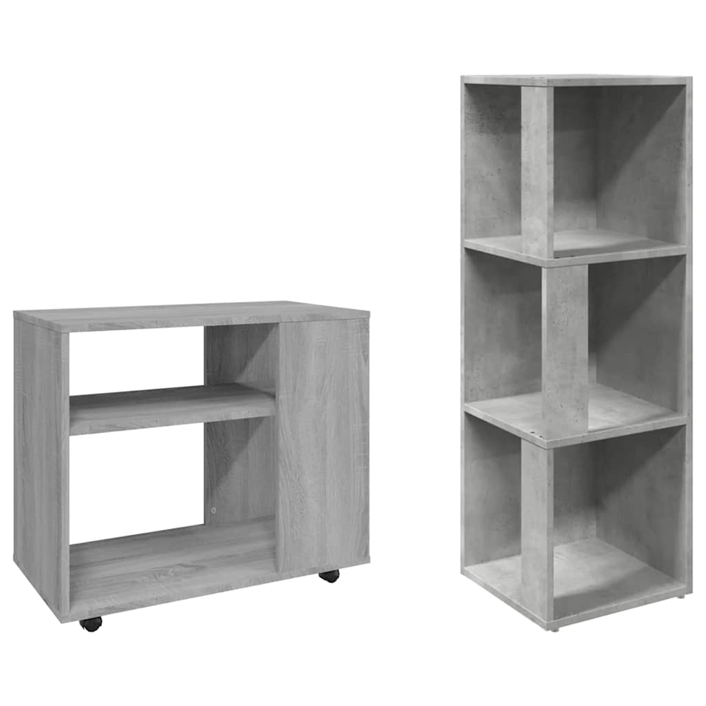 Eckregal Betongrau 33x33x100 cm Holzwerkstoff
