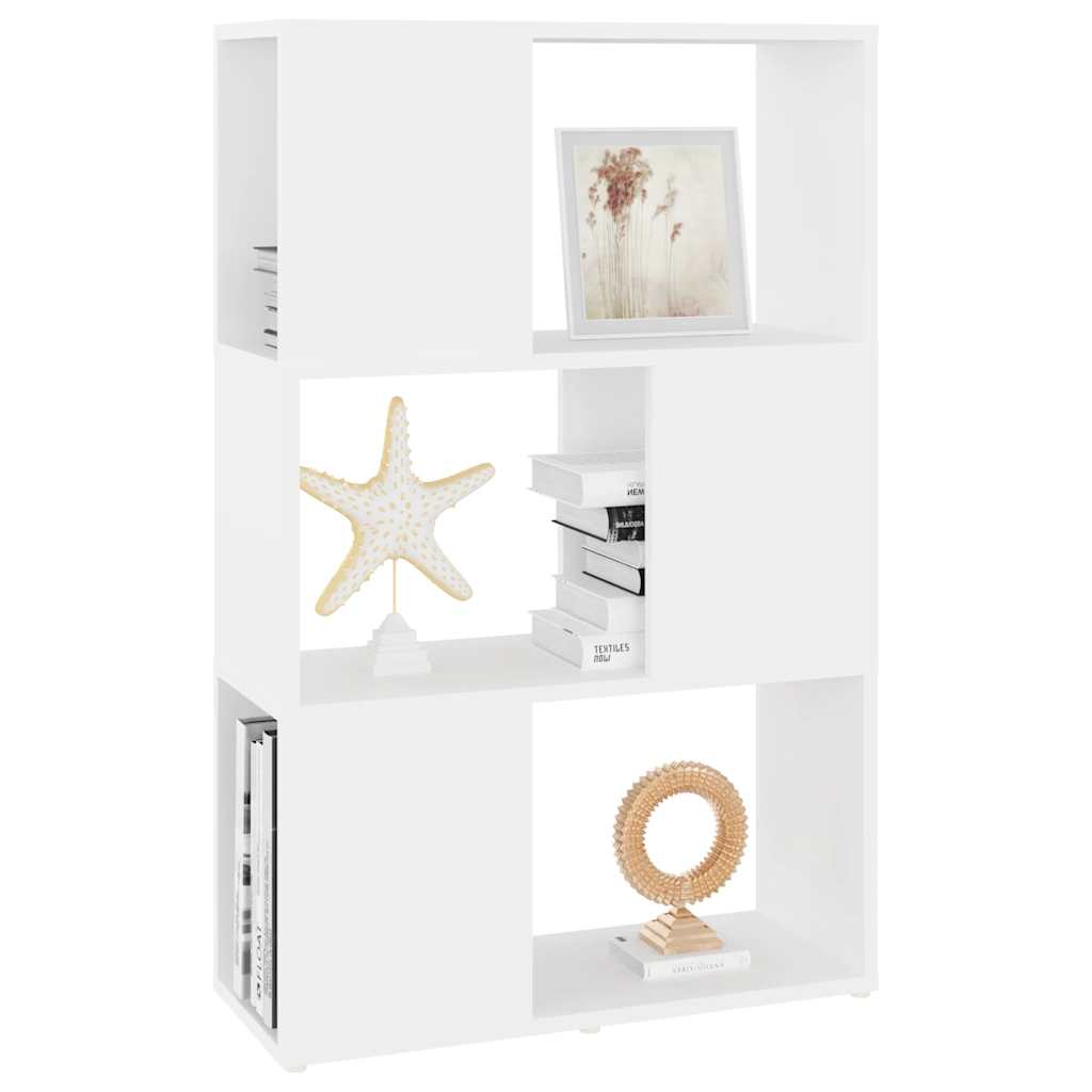 Bücherregal Raumteiler Weiß 60x24x94 cm Holzwerkstoff