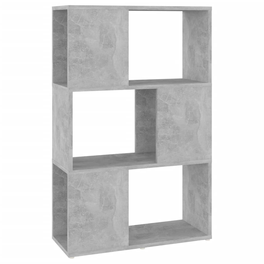Bücherregal Raumteiler Betongrau 60x24x94 cm Holzwerkstoff