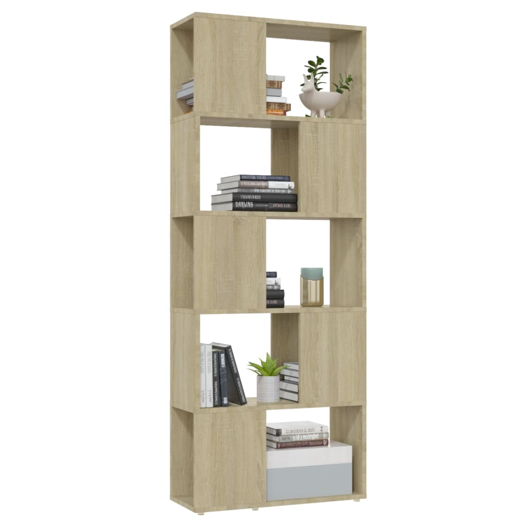 Bücherregal Raumteiler Sonoma-Eiche 60x24x155 cm