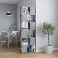 Bücherregal Raumteiler Betongrau 60x24x186 cm Holzwerkstoff