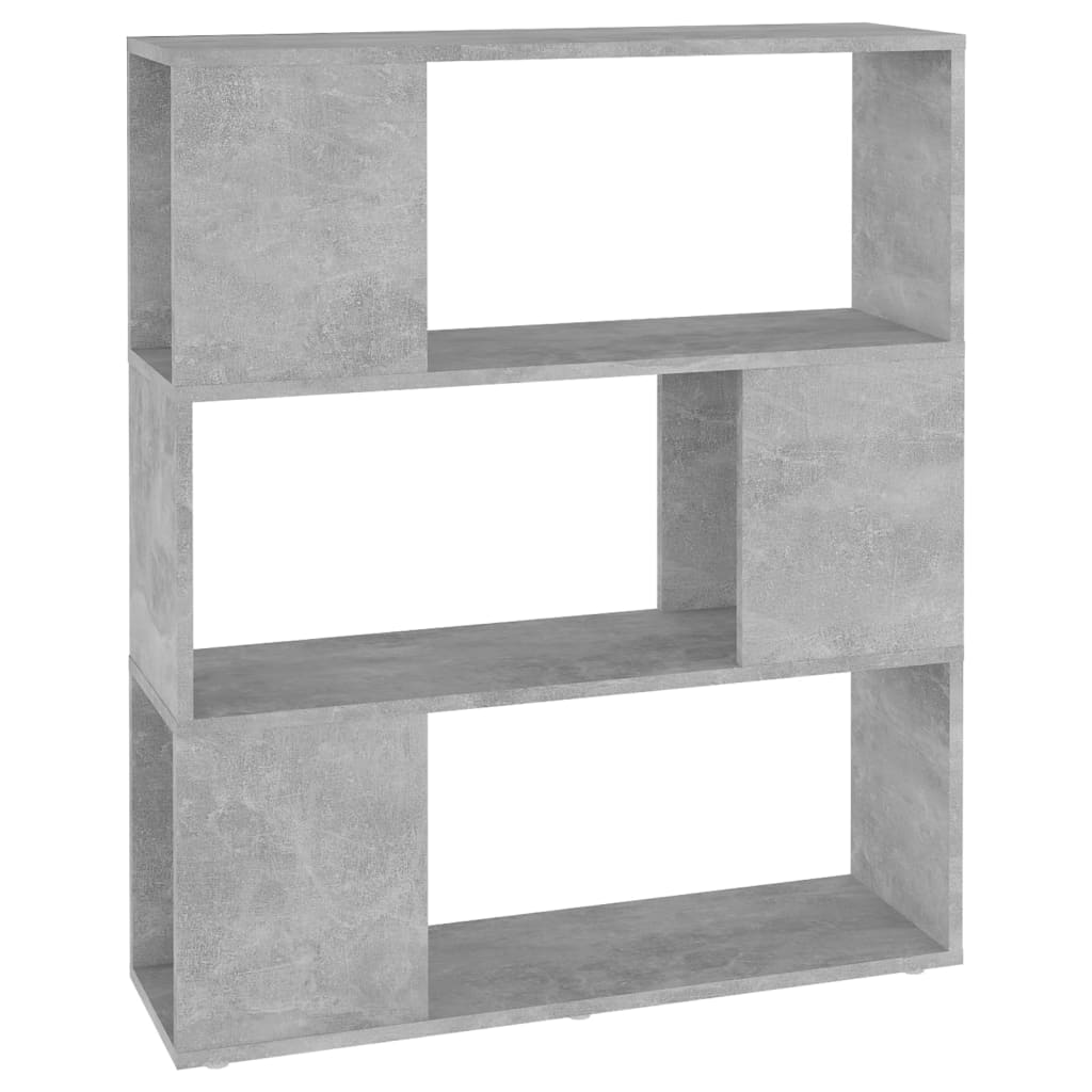 Bücherregal Raumteiler Betongrau 80x24x94 cm Holzwerkstoff