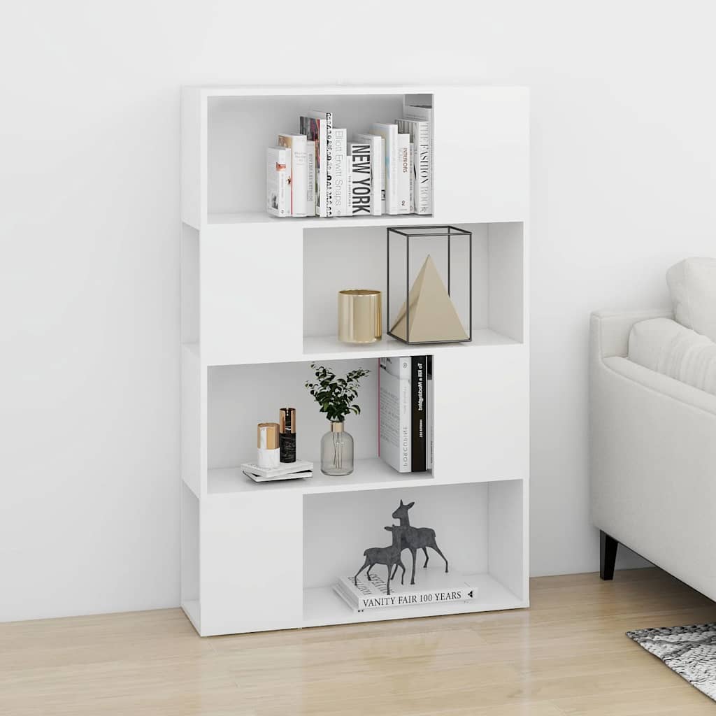 Bücherregal Raumteiler Weiß 80x24x124,5 cm Holzwerkstoff