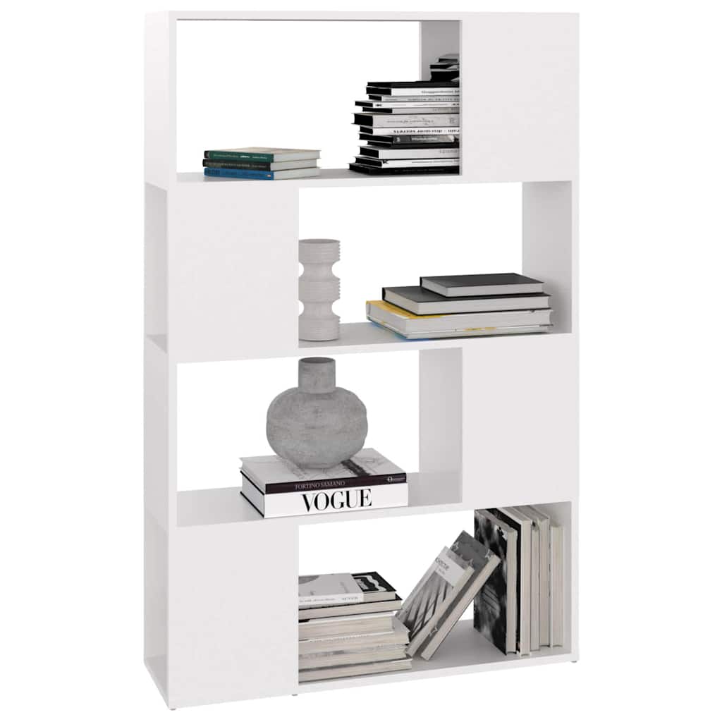 Bücherregal Raumteiler Weiß 80x24x124,5 cm Holzwerkstoff