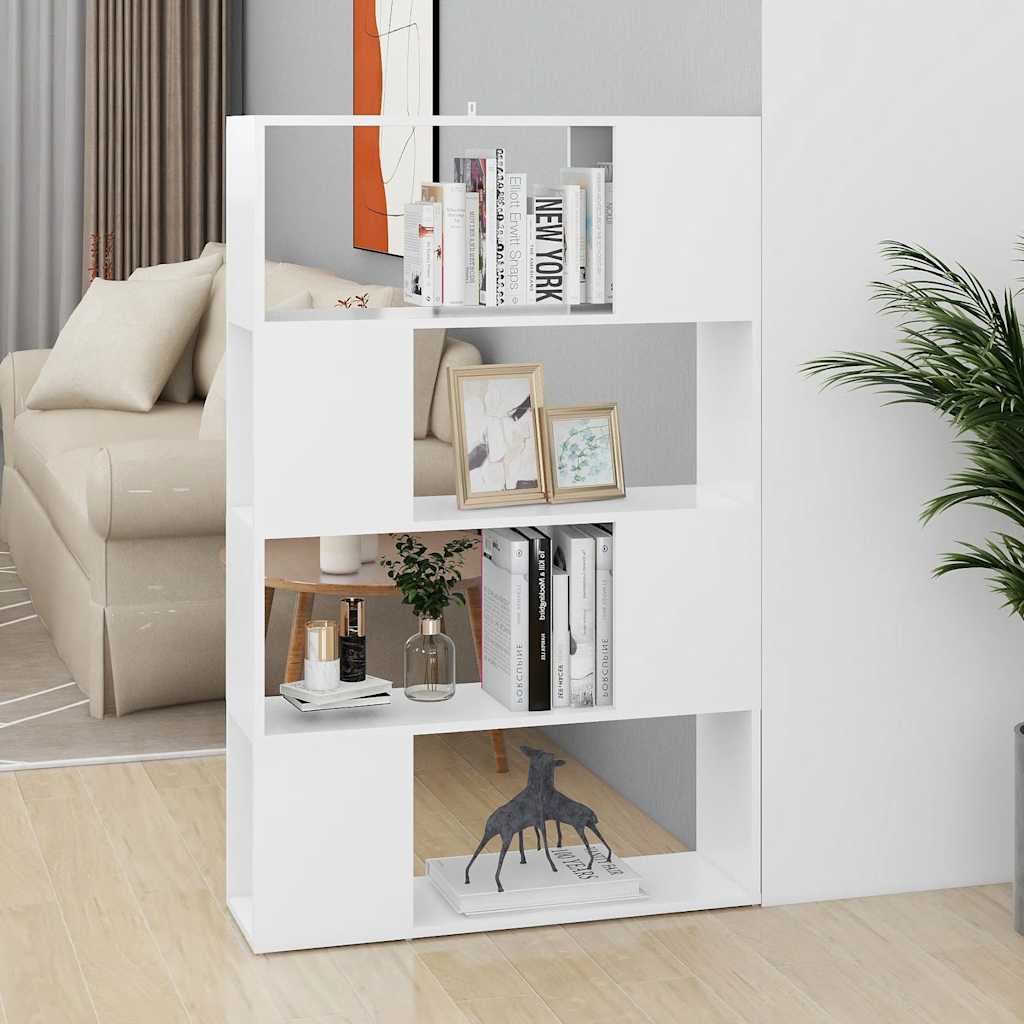 Bücherregal Raumteiler Weiß 80x24x124,5 cm Holzwerkstoff