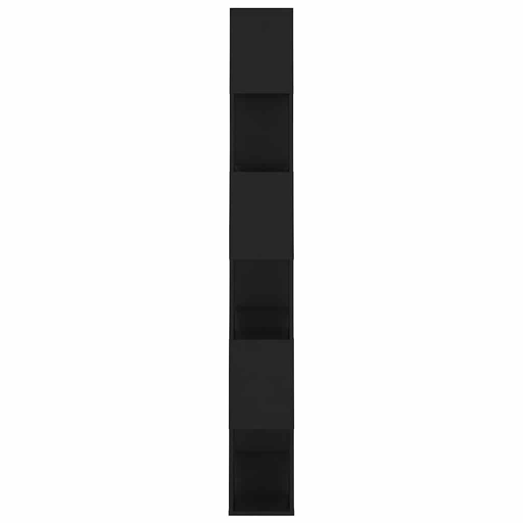 Bücherregal Raumteiler Schwarz 80x24x186 cm Holzwerkstoff