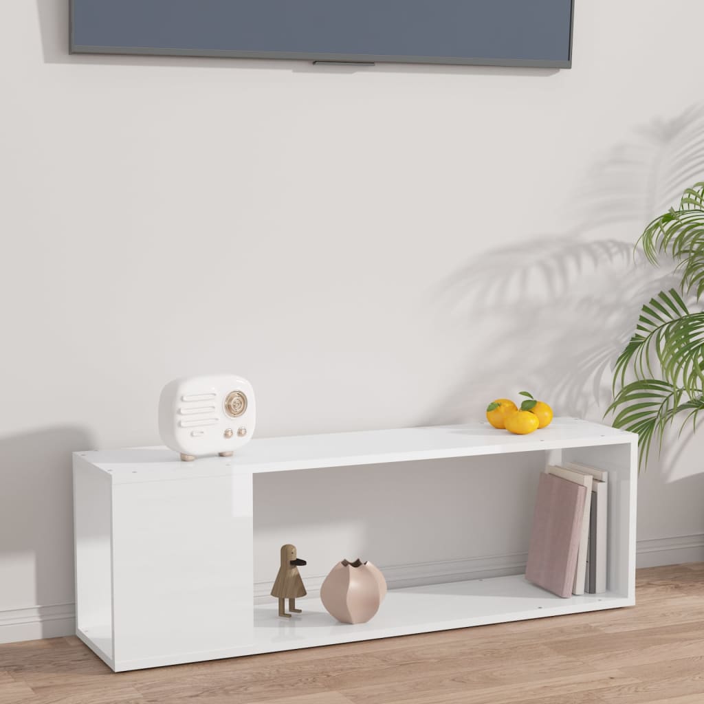 TV-Schrank Hochglanz-Weiß 100x24x32 cm Holzwerkstoff