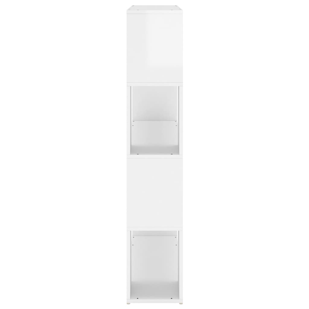 Bücherregal Raumteiler Hochglanz-Weiß 100x24x124 cm