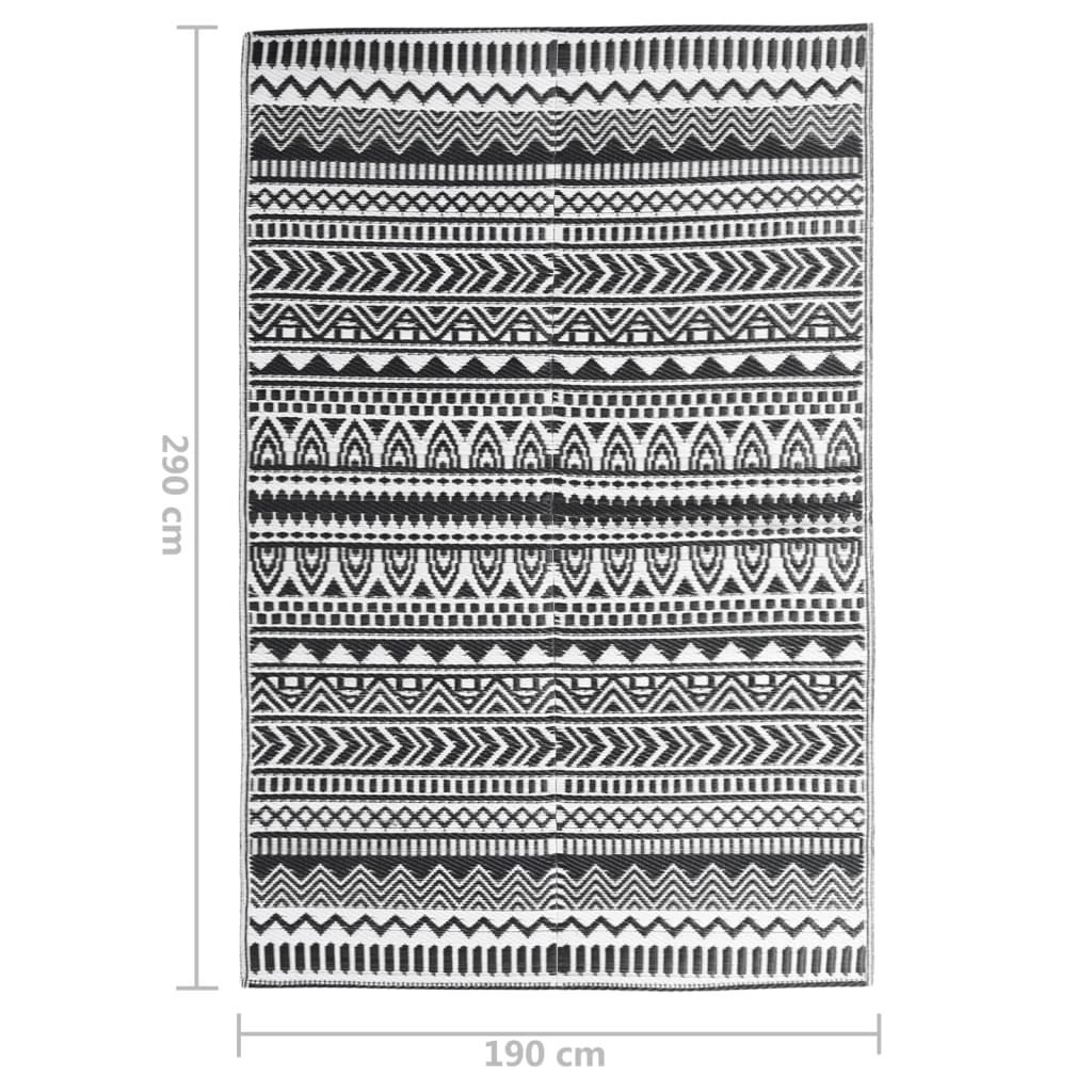 Outdoor-Teppich ARAKIL Schwarz 190x290 cm PP
