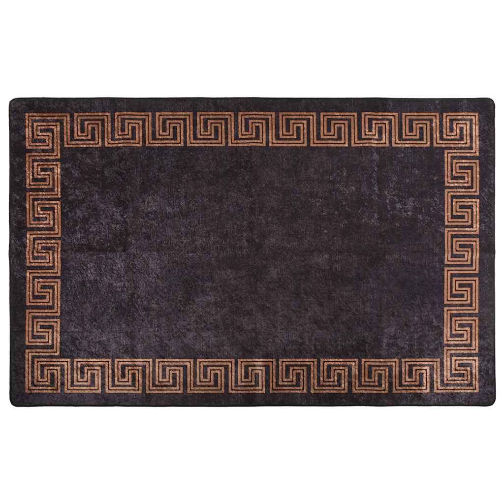 Teppich Waschbar 80x150 cm Schwarz und Golden