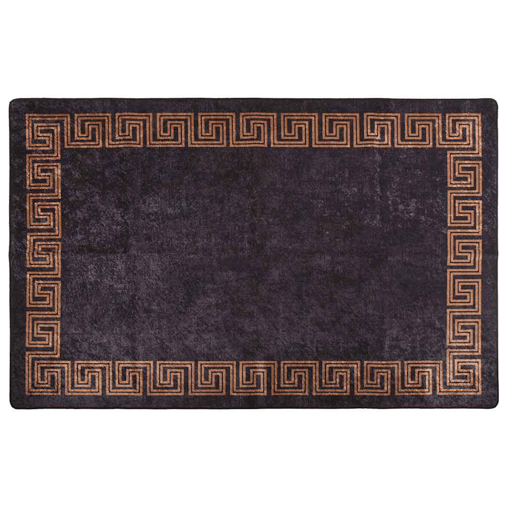 Teppich Waschbar Schwarz und Golden 160x230 cm