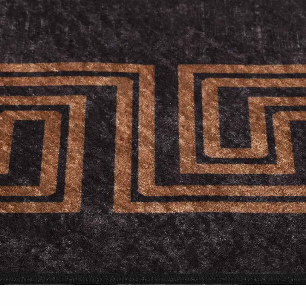 Teppich Waschbar Schwarz und Golden 160x230 cm
