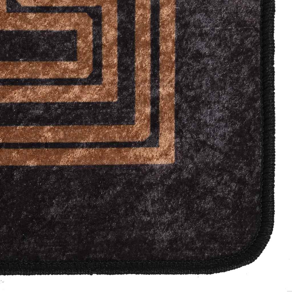 Teppich Waschbar Schwarz und Golden 190x300 cm