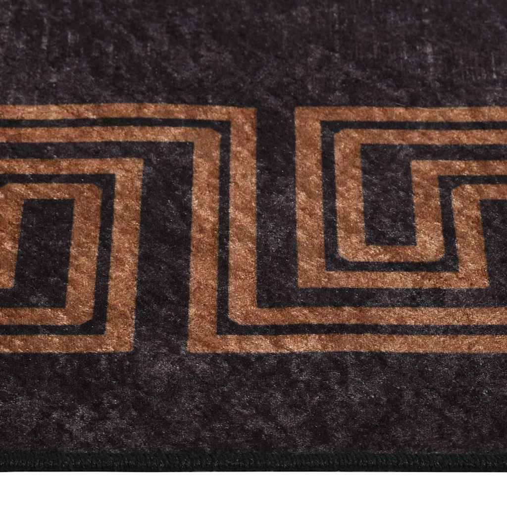 Teppich Waschbar Schwarz und Golden 190x300 cm