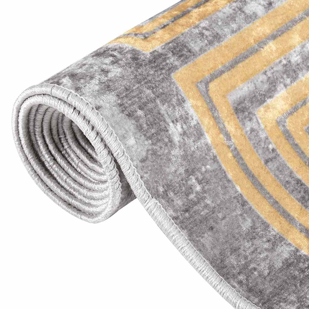 Teppich Waschbar 80x150 cm Grau