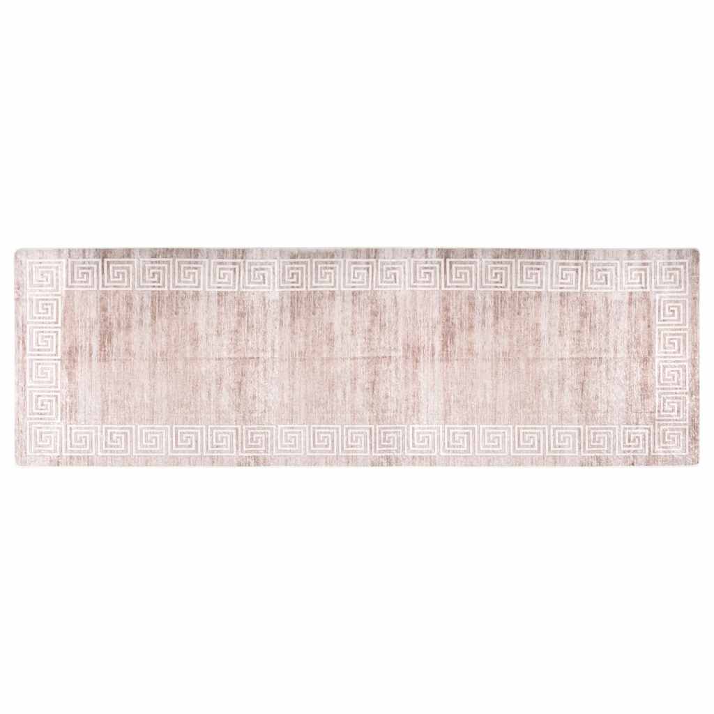 Teppich Waschbar 80x300 cm Beige