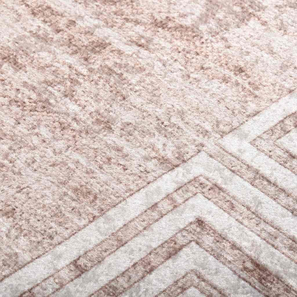 Teppich Waschbar 80x300 cm Beige