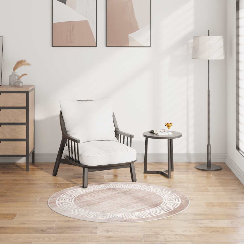 Teppich Waschbar 120 cm Beige