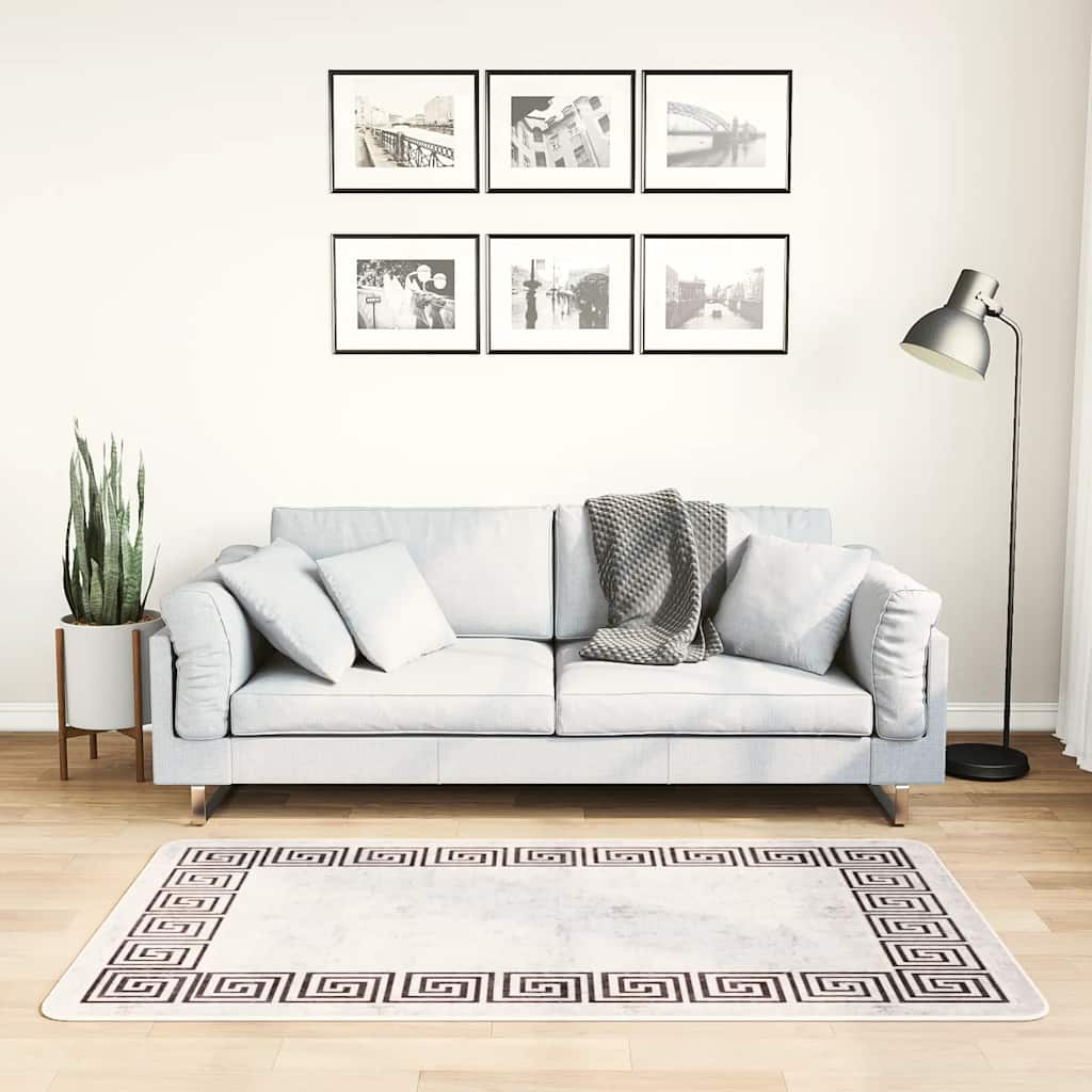 Teppich Waschbar 80x150 cm Hellbeige